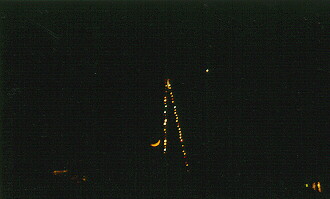 Moon Venus Conjuction Over Xmas Lights